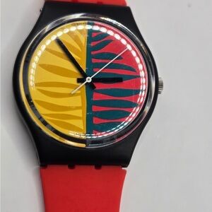 Swatch Colorful Watch with Red Strap